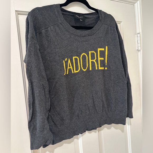 J’Adore ! love Paris Romeo & Juliet knit grey sweater top blouse - Picture 3 of 13